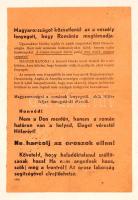 cca 1942 Nem a Don mentén, hanem a román határon van a helyed,  háborús röplap, 20x13cm