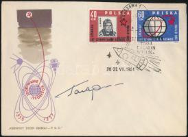 Jurij Alekszejevics Gagarin (1934-1968) aláírása borítékon / Signature of Yuriy Alekszeyevich Gagarin (1934-1968) on envelope