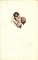 Italian art postcard, kissing couple, Anna & Gasparini 420M-4. s: Nanni (EK)