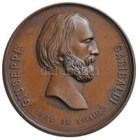 Olaszország 1860. "Giuseppe Garibaldi" Br emlékérem. Szign.: Bonati F. (53mm) T:2 Italy 1860. "Giuseppe Garibaldi" Br medal. "GIUSEPPE GARIBALDI - UNITÉ DE L'ITALIE / 1860 DÉLIVERNACE DE LA SICILE". Sign.: Bonati F. (53mm) C:XF