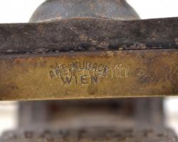 Ant. Kuback Wien, régi, ügyvédi (Bene Noé Köz és váltó ügyvéd, Győrött)  száraz pecsétnyomó, fa fogó...