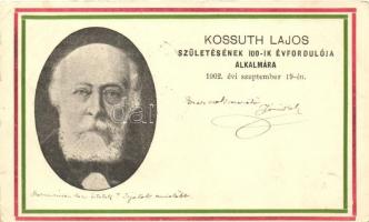1902 Kossuth Lajos, Százéves születési évfordulója alkalmára / anniversary postcard (EK)