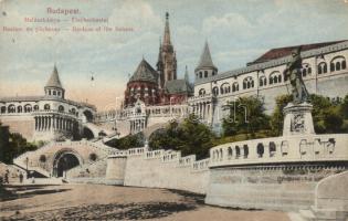 Budapest I. Halászbástya, Hunyadi János szobor, Koronázó templom (EK)