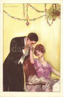 Christmas, Italian art deco postcard, Anna &amp; Gasparini 502-3 s: Mauzan