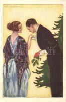 Christmas, Italian art deco postcard, Anna & Gasparini 502-1 s: Mauzan