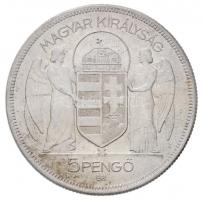1930. 5P Ag "Horthy jobbra" Artex-veret U.P.jelöléssel (25,31g) T:P kis oxidáció és felüle...
