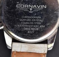 Cornavin Sapphire Chronograph női karóra, jelzett,  működik bőr szíjjal, d:4cm