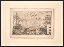 Jelzés nélkül: gróf Festetics György névjegye Keresztury ajánlásával, eredeti dúcról nyomott rézkarc...