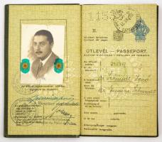 1937 A Magyar Királyság fényképes útlevele ügyvéd részére kiállítva, szép állapotban, pp.:44, 16x9cm / Hungarian passport