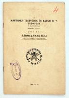 1944 Mauthner Bőrgyár Ujpest 1816, Zárszámadásai a huszonötödik üzletévről, pp.:12, 23x15cm