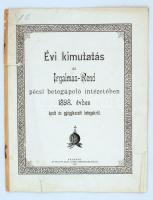 1899 Évi kimutatás az Irgalmas -Rend pécsi betegápoló intézetében 1898. évben ápolt és gyógykezelt betegekről. Kis szakadással, pp.:12, 29x23cm