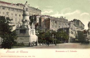Genova, Monumento a C. Colombo / statue of Christopher Colombus, Grand Hotel Savoie, London Hotel (EK)