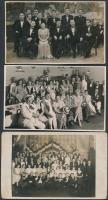 1930-40 Vegyes, báli fotó tétel, 4db ebből 3db jelzett, cca 9x13cm