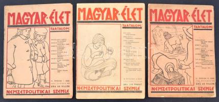 1941-44 Magyar Élet, Nemzetpolitikai Szemle, 3 szám, különböző minőségben