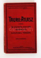 Tauril-Atlasz I. kötet. Az Osztrák-Magyar Monarchia automobil-térképe. Mérték: 1:600000. Bp., (1910), Tauril-Pneumatik. Kiadói egészvászon kötés, gerince kívül kissé viseltes