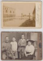 cca 1900 Vegyes keményhátú fotó tétel, 4db benne Mai Manó is, különböző mértékben és mnőségben