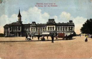 Óbecse, Becej; Szent István tér, városháza / square, town hall (EB)