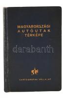 cca 1960 Magyarországi autóutak térképe, Kartográfiai Vállalat, Budapest, egészvászon kötésben