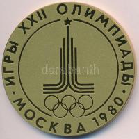 Szovjetunió 1980. "Moszkvai olimpia" Br plakett eredeti tokban (60mm) T:2 Soviet Union 1980. "Moscow Olympics" Br plaque in original case (60mm) C:XF