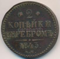 Orosz Birodalom 1843EM 2k Cu "I. Miklós" T:2- ph.
Russian Empire 1843EM 2 Kopeks Cu "...