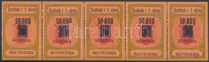 1924 Szolnok városi illeték 50.000/50K 5-ös csík (20.000)