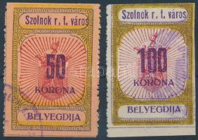 1922 Szolnok városi illeték 50K, 100K (12.000)