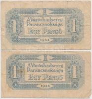 Vegyes: Csehszlovákia 1944. 1K (2x) + 5K (2x) + Magyarország 1944. 1P (2x) + 5P (2x) "A Vörös H...