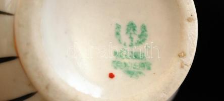 Hollóháza kis váza, kézzel festett,porcelán,  jelzett, hibátlan, 11cm