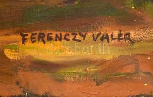 Ferenczy jelzéssel: Erdei séta. Olaj, vászon, 50×70 cm