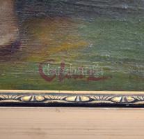 Glatz jelzéssel: Lány gyümölcskosárral. Olaj, vászon, sérült, keretben, 50×40 cm