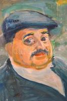 Schönberger jelzéssel: Férfi portré. Olaj, vászon, sérült, 55×45 cm