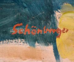 Schönberger jelzéssel: Férfi portré. Olaj, vászon, sérült, 55×45 cm