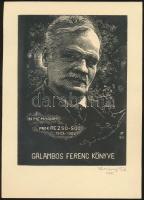 Varsányi Pál (1902-1990): Ex libris, In memoriam Soó Rezső, Fametszet, papír, jelzett, 12×9 cm