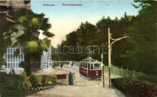 Abbazia, Reichsstrasse, Verlag A. Dietrich / street with tramway