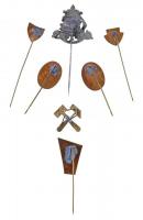 7db-os bányász jelvény tétel, benne zománcozottak is T:2,2-