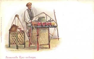Java, Tjao-verkooper / beverage vendor, Indonesian folklore, s: J. van der Heyden (EK)