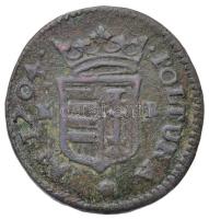1704KB Rézpoltúra "II. Rákóczi Ferenc" (2,6g) T:2-,3
Hungary 1704. Poltura "Francis ...