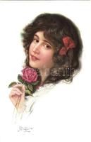 Lady with flower, No. 15328., s: B. Dietze (EK)