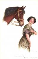 &#039;Come and get it&#039; / Lady with horse, Reinthal &amp; Newman No. 186. s: R. D. Wallace