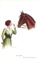 &#039;Say please&#039; / Lady with horses, Reinthal &amp; Newman No. 188. s: R. D. Wallace