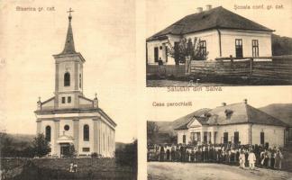 Szálva, Salva; Görög keleti templom, iskola és parókia / greek catholic church buildings (fl)