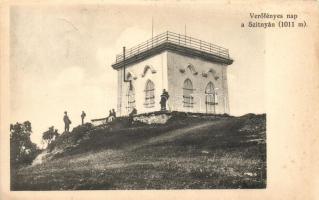 Selmecbánya, Banská Stiavnica; Verőfényes nap a Szitnyán, menedékház. Kiadja Joerges / mountain top, tourist house