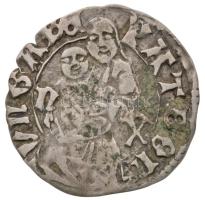 1468-1470. Denár "I. Mátyás" (0,46g) T:2- patina, kissé hajlott Huszár 717., Unger I.: 562.m