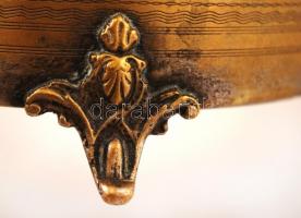 Cukordoboz, rezezett alpakka, mesterjeggyel, 12×9 cm, m:9 cm