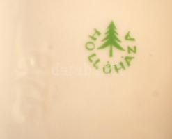 Hollóházi hamutál és pipatömő, porcelán, jelzett, hibátlan, 8x13cm