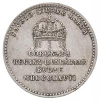 Osztrák-Magyar Monarchia / Bécs 1867A "Erzsébet koronázása Budán" Ag zseton. "ELISABE...