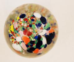 Üveg levélnehezék, talpán apró karcolásokkal,  m:7cm