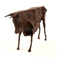 Picasso jelzéssel: Bika. Nagy szériás bronz kisplasztika, m:14 cm, h:25 cm
