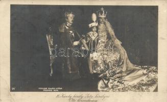IV. Károly király, Zita királyné, Otto koronaherceg IV. Károly király koronázásának napján So. Stpl. (EB)