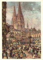 Köln, Fasching. Künstlerkarte / carneval season's greetings 'München Tag der Briefmarke 1939' So. Stpl  Ga.